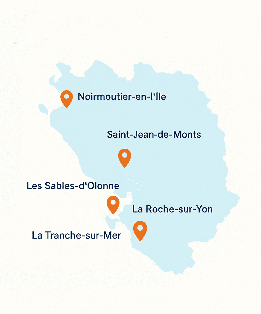 Zones géographiques desservies